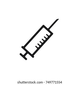 syringe vector icon, heath care vector symbol 