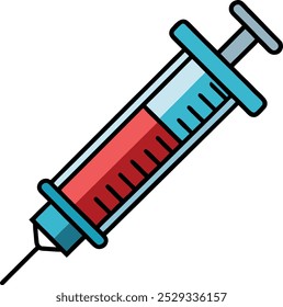 Syringe Vector Icon Illustration. Flat Cartoon Style.