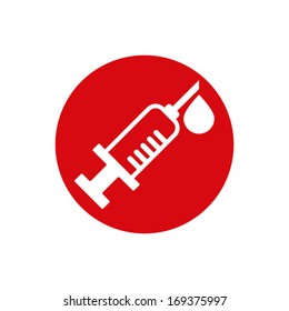Syringe vector icon isolated.