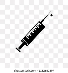 Syringe vector icon isolated on transparent background, Syringe logo concept