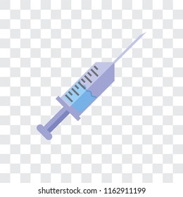 Syringe vector icon isolated on transparent background, Syringe logo concept