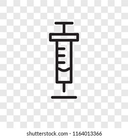 Syringe vector icon isolated on transparent background, Syringe logo concept