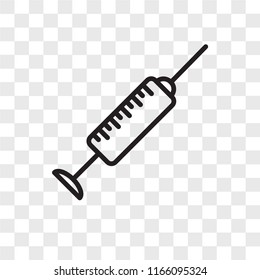Syringe vector icon isolated on transparent background, Syringe logo concept