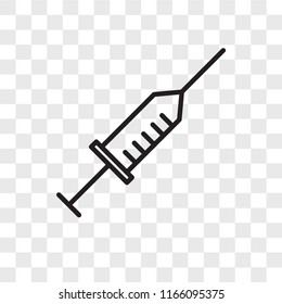 Syringe vector icon isolated on transparent background, Syringe logo concept
