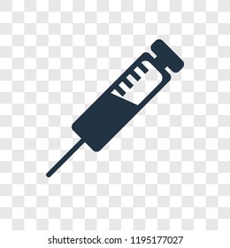 Syringe vector icon isolated on transparent background, Syringe transparency logo concept