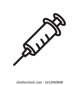 syringe vector icon, line style