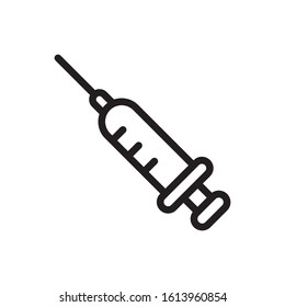 syringe vector icon, line style