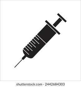 syringe vector icon line template