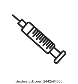 syringe vector icon line template
