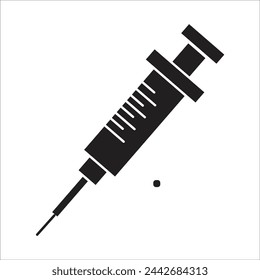 syringe vector icon line template