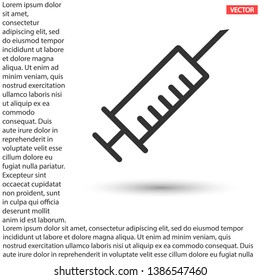 Syringe  vector icon , lorem ipsum Flat design
