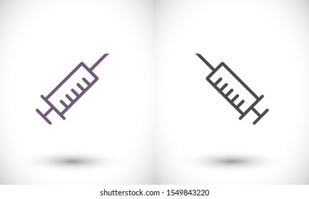 Syringe vector icon , lorem ipsum Flat design