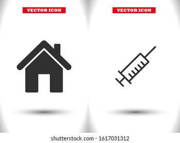 Syringe vector icon , lorem ipsum Flat design