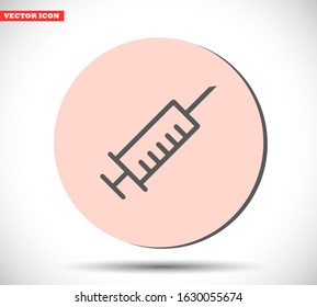 Syringe vector icon , lorem ipsum Flat design