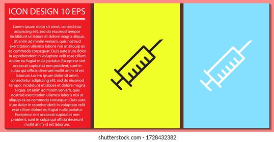 Syringe vector icon , lorem ipsum Flat design