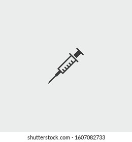 syringe vector icon on gray backgroud