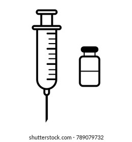 syringe vector icon syringe on white background illustration
