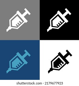 Icono del vector de la jeringa, símbolo del inyector. Ilustración vectorial plana simple y moderna para aplicaciones móviles, sitios web o aplicaciones de escritorio
