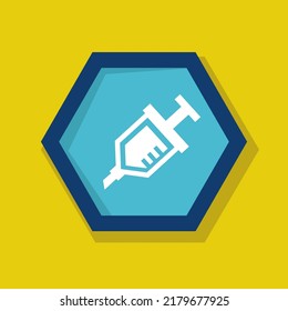 Syringe Vector Icon, The symbol of the injector. Simple, modern flat vector illustration for mobile app, website, or desktop app