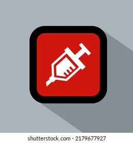 Syringe Vector Icon, The symbol of the injector. Simple, modern flat vector illustration for mobile app, website, or desktop app