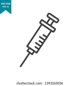 syringe vector icon in trendy flat design, medical tool icon  