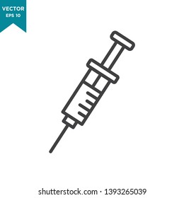 syringe vector icon in trendy flat design, medical tool icon  