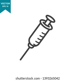 syringe vector icon in trendy flat design, medical tool icon  