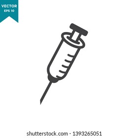 syringe vector icon in trendy flat design, medical tool icon  