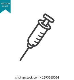 syringe vector icon in trendy flat design, medical tool icon  