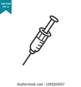 syringe vector icon in trendy flat design, medical tool icon  