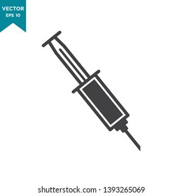 syringe vector icon in trendy flat design, medical tool icon  