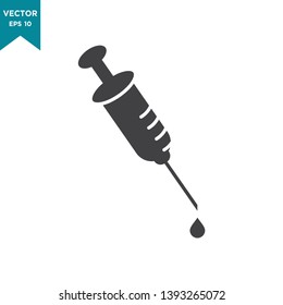syringe vector icon in trendy flat design, medical tool icon  
