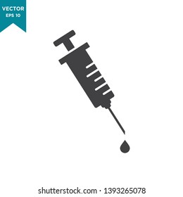 syringe vector icon in trendy flat design, medical tool icon  