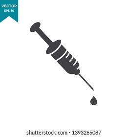 syringe vector icon in trendy flat design, medical tool icon  