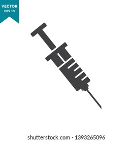 syringe vector icon in trendy flat design, medical tool icon  