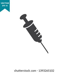 syringe vector icon in trendy flat design, medical tool icon  