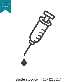 syringe vector icon in trendy flat design, medical tool icon  