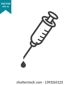 syringe vector icon in trendy flat design, medical tool icon  