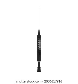 Syringe vector icon.Black vector icon isolated on white background syringe.