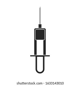 Syringe vector icon.Black.simple vector icon isolated on white background syringe.