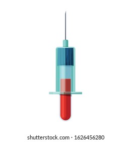 Syringe vector icon.Cartoon vector icon isolated on white background syringe.