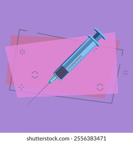 Syringe vector illustration. Drug, injection, medical. Medical items concept. Vector illustration can be used for topics like medicine, hospital, treatment