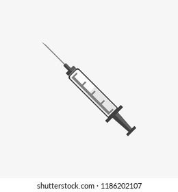 A syringe. Vector illustration. Flat design for business financial marketing banking web concept cartoon illustration.