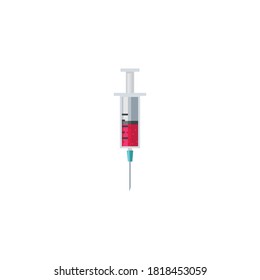 Syringe vector illustration, syringe flat icon, isolated on white background