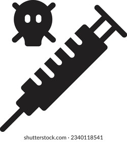 syringe Vector illustration on a transparent background.Premium quality symmbols.Glyphs vector icon for concept and graphic design.