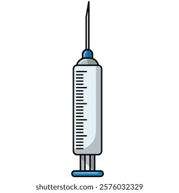 Syringe vector illustration, vaccine flat icon, clip art syringe, syringe clipart cartoon, medical disposable syringe, isolated on white background