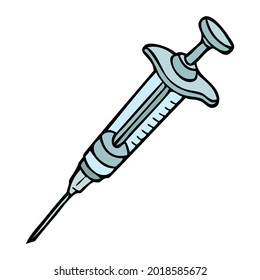 syringe vector illustration,isolated on white background,top view