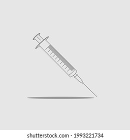 syringe vector illustrator in white and black line