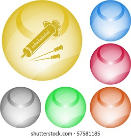 Syringe. Vector interface element.