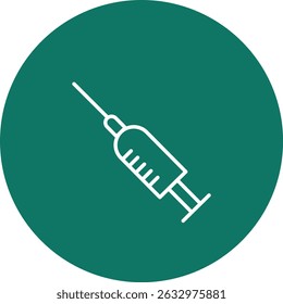 Syringe Vector Line Circle Icon Design
